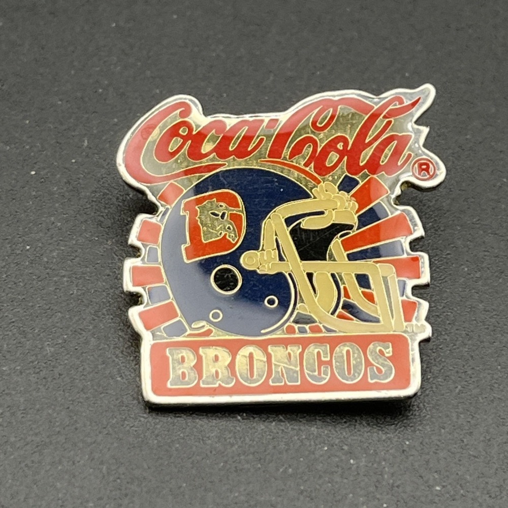Vintage‎ Coca-Cola Coke Denver Broncos Helmet NFL Football Lapel Hat Pin